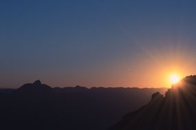 mountain silhouette at sunset