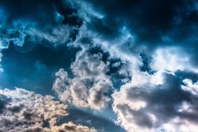 blue clouds in the sky