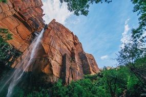 waterfall high wall rock view