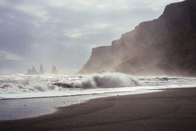foam waves shore ocean rocks view
