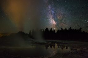 beautiful and delightful geyser, wyoming, america