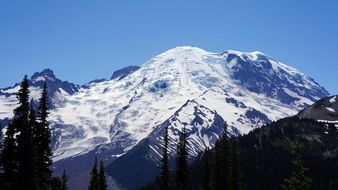 Snowy mountains in the national park