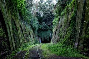 green train tracks