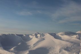 landscape of white mountains in winter