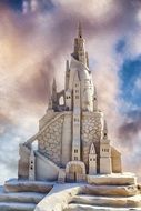 clouds over Unusual sandcastle