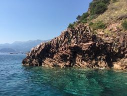 rock near the sea in montenegro