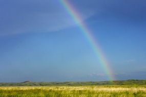 rainbow in south dakota rural scenery