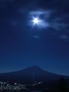 Fuji night mountain landscape