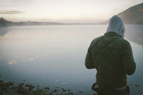the man at the misty lake