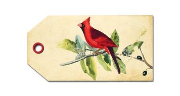 tag with cardinal bird drawing