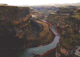 view from the height of the river in the canyon