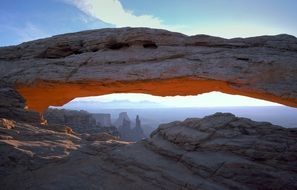 mesa arch at Canyonlands National Park in the northern district of San Juan