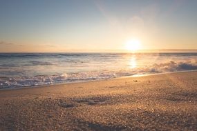 beach in the Caribbean On the Sunset