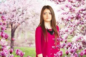 Beautiful girl in nature