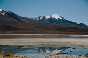 mountains tundra lake valley waterfall reflection