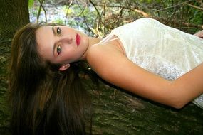 portrait of a girl in the forest