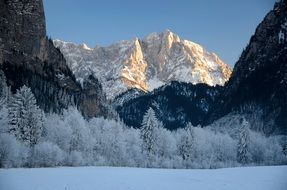 gorgeous winter alpine panorama, austria, styria