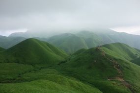 foggy wugongshan mountains points