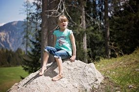 girl on the stone