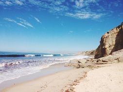 sandy beach near the rocks
