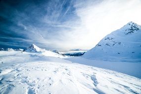 delightful winter snow mountains