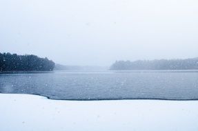 ice and snow on the lake