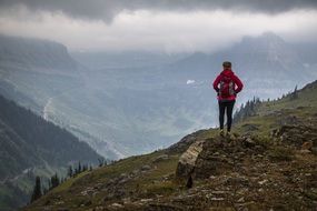 backpacker in montana national park