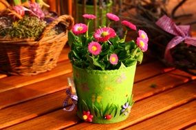 decorated pot for flowers