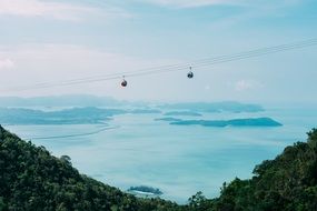 cableway over scenic coast