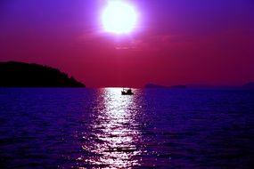 purple-pink sunset over the ocean
