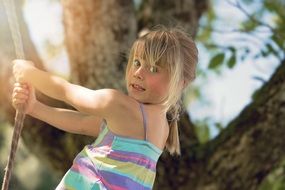 swinging young girl