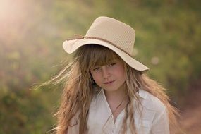 blond girl with long hair portrait