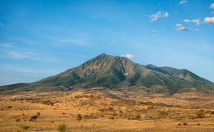 mountain and desert in the daytime