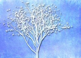 tree blue white as an illustration