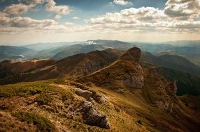 panorama of mountain peaks