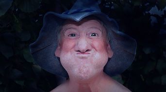 comic face in a hat