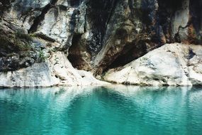 Blue water near the rocks