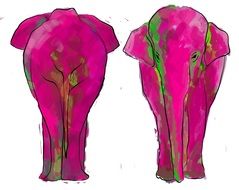 painted two pink elephants