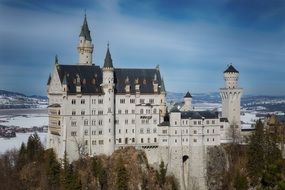 romantic castle in winter