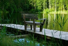 bench near the lake in finland