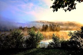 mystical haze over the lake