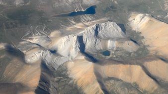 top view of the mountains of the Himalayas