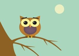 clipart of the owl is on a tree