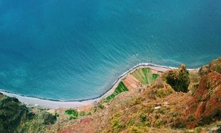 top view of coastline near the ocean