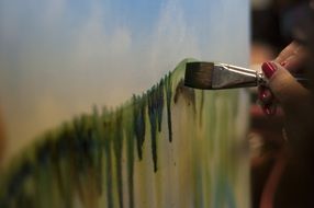 Macro photo of Watercolor painting