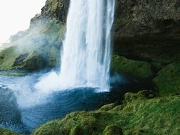 spray from a waterfall in Iceland