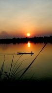 sunset over the river in vietnam