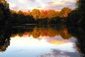 lake at autumn evening