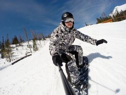 Snowboarder at descent