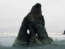 block of stone on the ocean beach